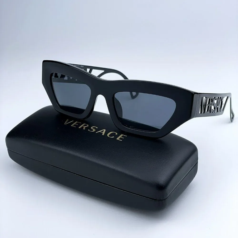 SALE! NEW Versace VE4432U 523287 Black Dark Grey Cat Eye Women Sunglasses